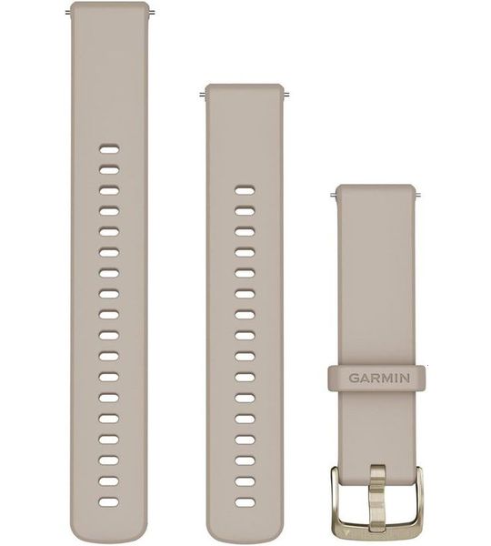 Garmin Siliconen Polsband 18mm Snelsluiting French Grey Met Goudkleurige Gesp Horlogebandje Grijs