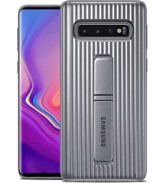Samsung Galaxy S10 Plus Protect Stand Cover Grijs