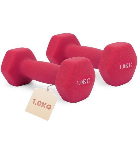 Unyqoos® Set van vinyl gecoate halters voor thuis- en fitnessoefeningen