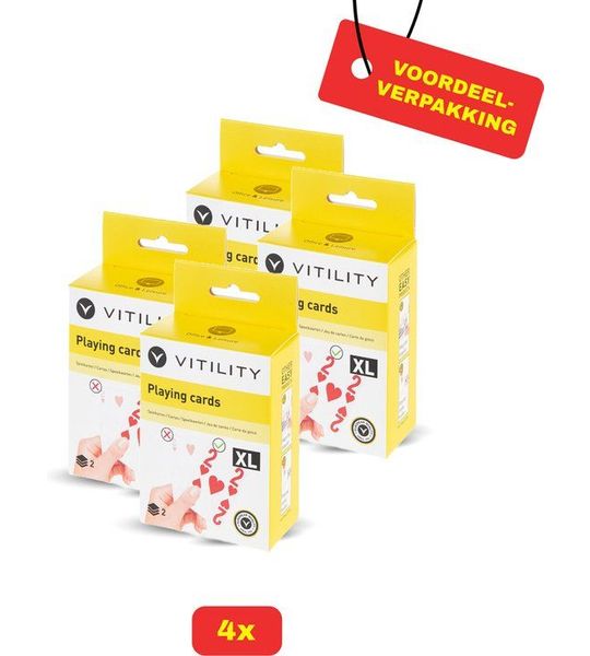 4 x Speelkaarten XL- Extra grote symbolen- Voordeelverpakking!