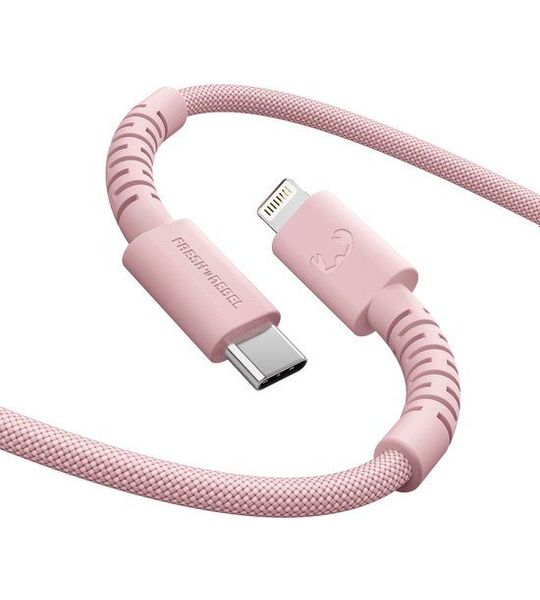Fresh 'n Rebel Flexwave Silicone Braided Usb-c Naar Lightning Usb-kabel 2 M Pastel Pink