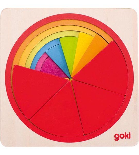 Goki Puzzel Cirkel Hout 12 X 12 Cm 21-delig