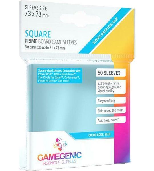 Board Game Sleeves 'Prime Blue' 73 x 73 mm (50ST) - Accessoires