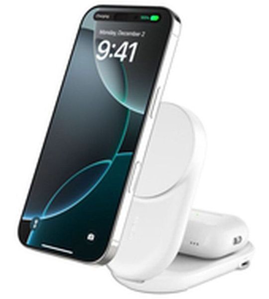 Belkin Ultracharge 25w Qi2 2-in-1 Magnetische Draadloze Lader Met Usb-c-poort – Wit Oplader