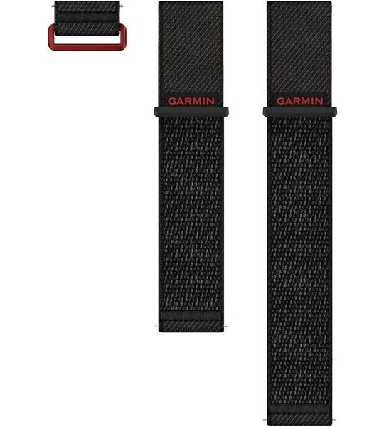 Garmin Zwarte Nylon Band Venu X1 24 Mm Horlogebandje Zwart