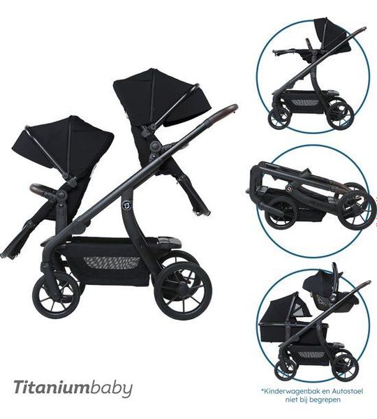 Duo Kinderwagen Titanium Baby Solid Pollux Lush Black