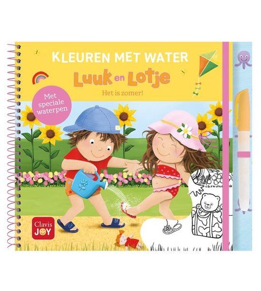 Kleuren met water. Luuk en Lotje. Het is zomer!