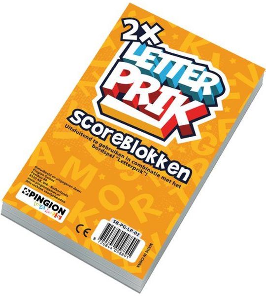 Pingion Games - Scoreblokken - Letterprik - 2 stuks