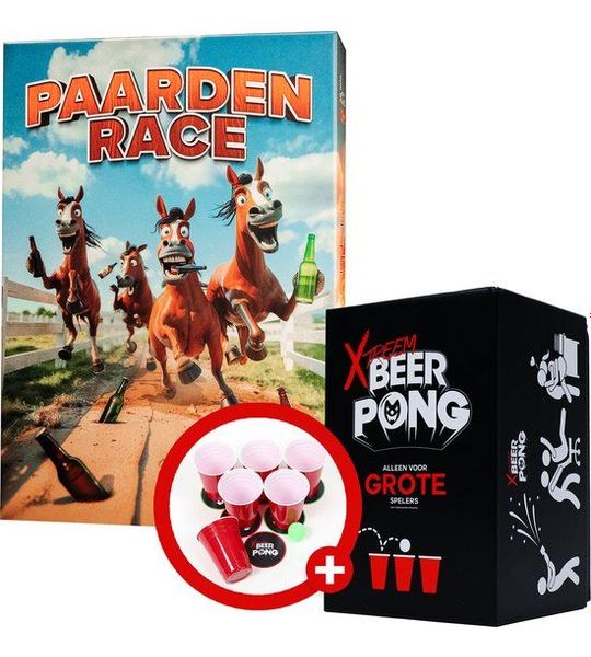 Paardenrace + Xtreem Beerpong - Drankspel - Bundel