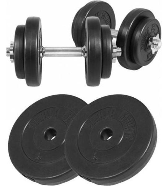 Gorilla Sports Set Dumbells 30 kg - Halterset - Kunststof - 30 mm - Dumbbell