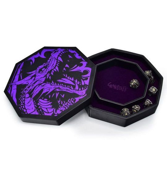 Glassstaff CritStones Arena Dice Tray Purple Dragon and accessories