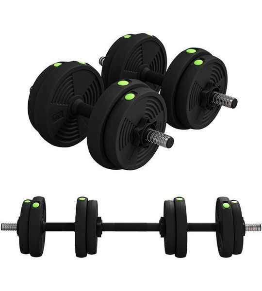 SPORTNOW halterset - staal/kunststof - 95×20×20H cm - zwart/groen