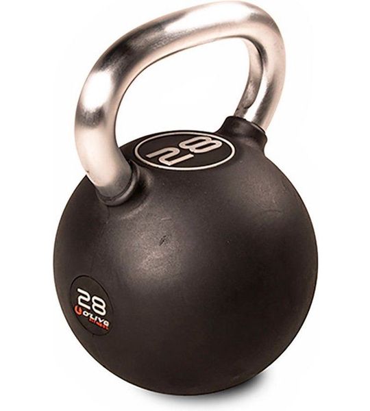 Olive Rubber 28kg Kettlebell Zwart 28 kg
