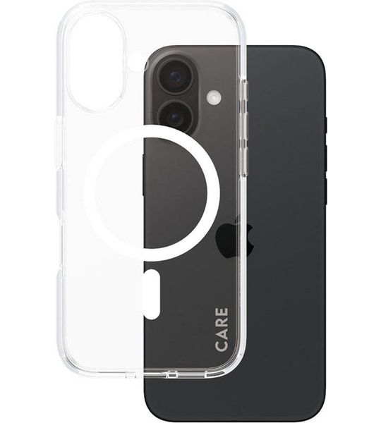 CARE Flagship Case Urban Combat Met Wit Magsafe Telefoonhoesje Voor Apple Iphone 2024 6.1'' Transparant