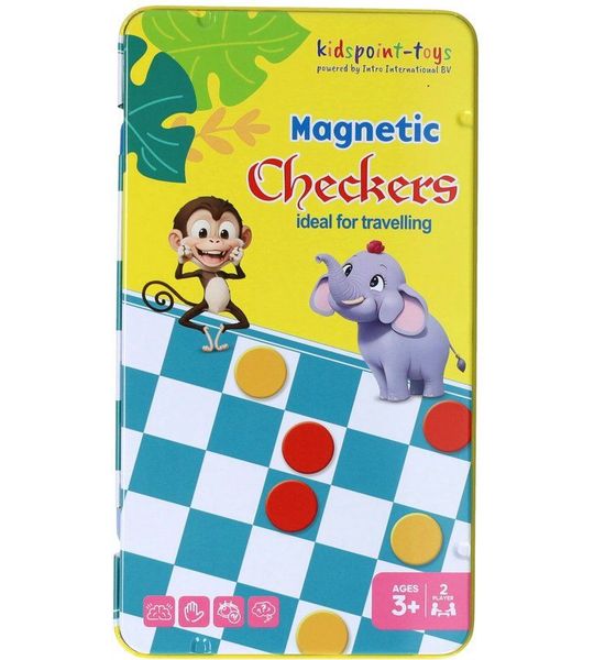 Magnetische Reisspel in Blik Schaken & Dammen