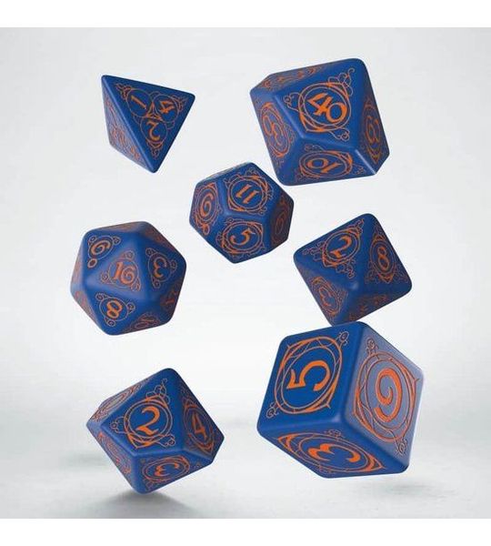 Polydice Set Q-Workshop Wizard Dark Blue Orange