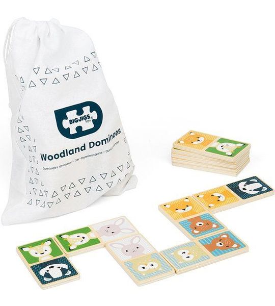 BigJigs houten domino spel wilde dieren FSC bosdieren educatief