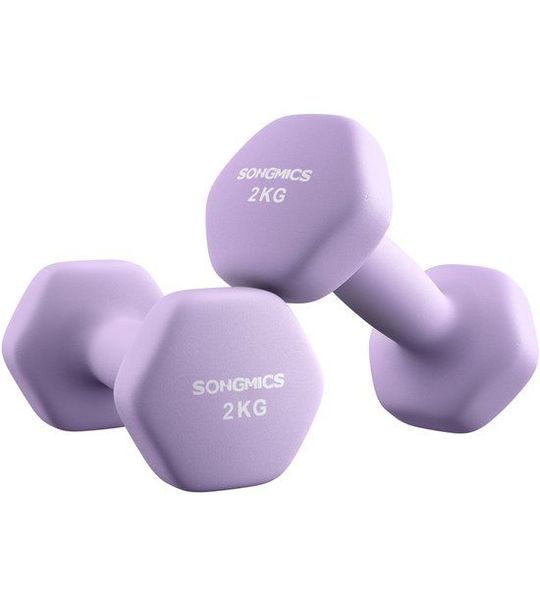 Zeshoekige halters – Neopreen coating – 2 x 2 kg – Koningspaars