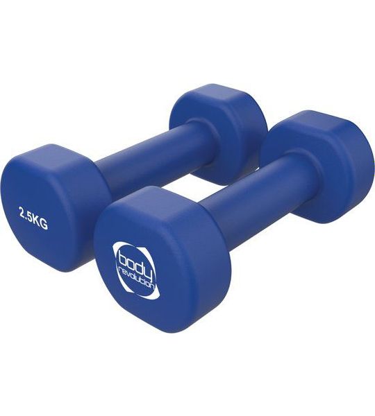 Dumbbells Neopreen 2 x 2,5kg Antislip Thuis