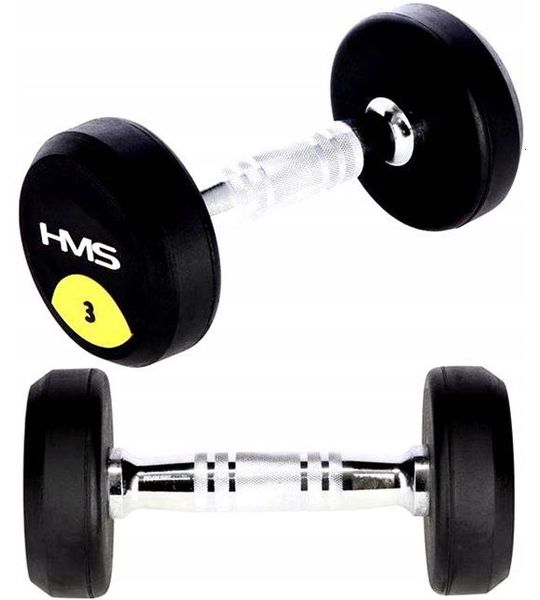 HMS HG PRO Halter 3 kg - Rubberen Krachtsport Hantel voor Thuis