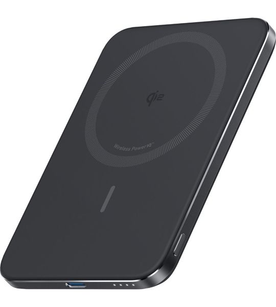 Anker MagGo Slim Draadloze Powerbank met MagSafe en Qi2 5.000 mAh met Snelladen Zwart