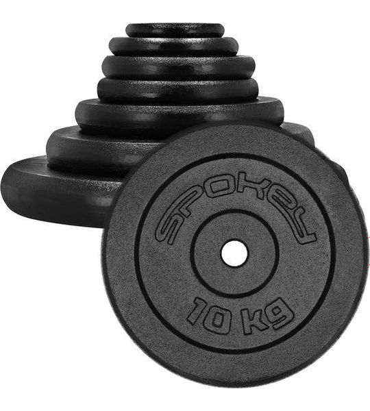 Spokey SINIS Haltergewichten - Zwart - 10 kg - Gietijzer - 28 mm