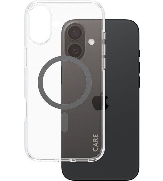 CARE Flagship Case Urban Combat Met Zwart Magsafe Telefoonhoesje Voor Apple Iphone 2024 6.7'' Transparant