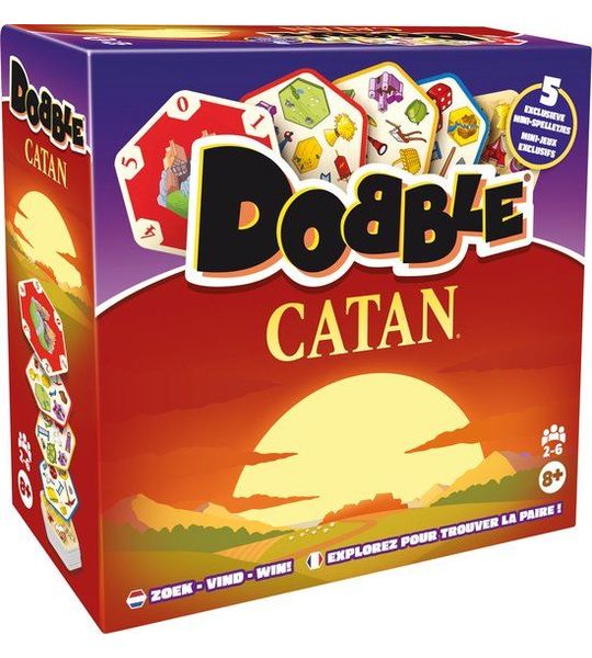 Dobble Catan - Kaartspel - Snelheid & Reflex - 5 Mini Spellen