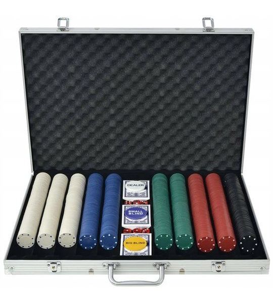 Luxe pokerset Las Vegas - aluminium behuizing, 1000 chips