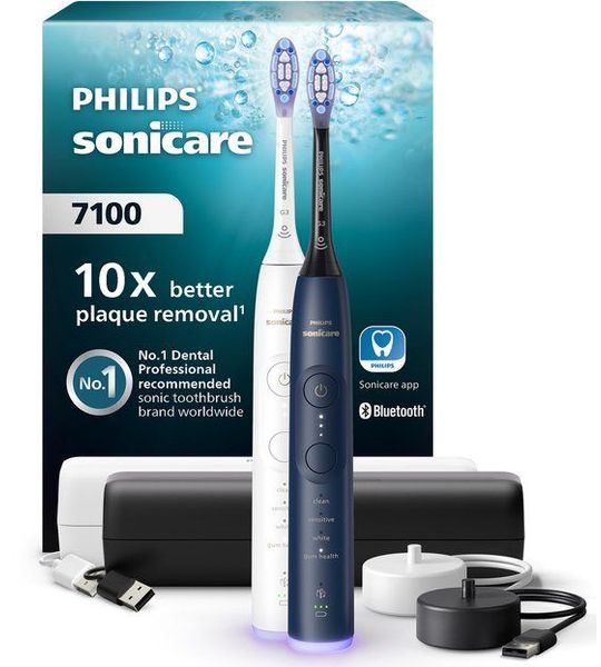 Philips Sonicare 7100 Series Duopack Hx7429/01 Elektrische Tandenborstel Wit En Blauw