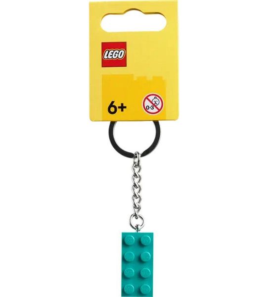 LEGO Sleutelhanger - Licht Blauwgroen Steentje - LEGO Blokje