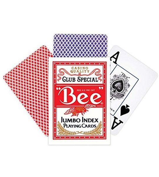 Bee speelkaarten Jumbo Index - klassiek casino kaartspel.