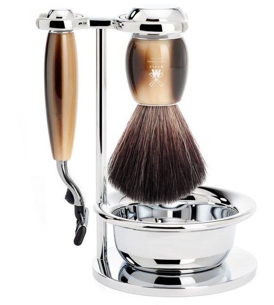 MÜHLE Scheerset Vivo 4-delig - Hoornbruin - Mach3