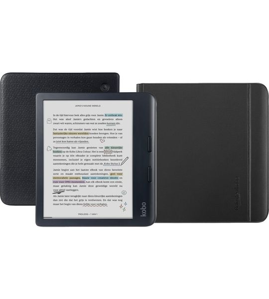 Kobo Libra Colour Zwart + Notebook Sleep Cover Zwart
