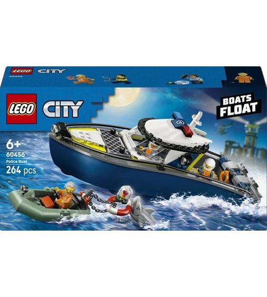 LEGO® City Achtervolging met Politieboot, Drijft Echt - 60456