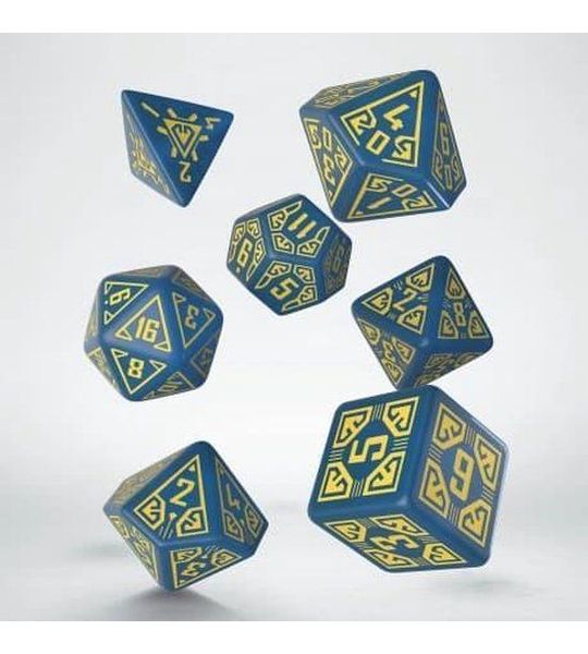 Polydice Set Q-Workshop Arcade Blue Yellow