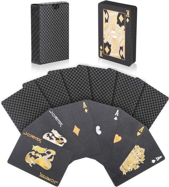 Allecto Plus - Plastic Pokerkaarten - Zwart - Ideaal voor Feest en Spel.