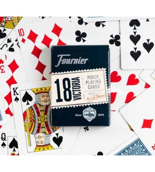 Fournier F21642 18 Jeu de cartes Poker, rouge ou bleu