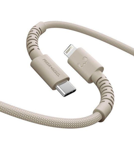 Fresh 'n Rebel Flexwave Silicone Braided Usb-c Naar Lightning Usb-kabel 2 M Silky Sand