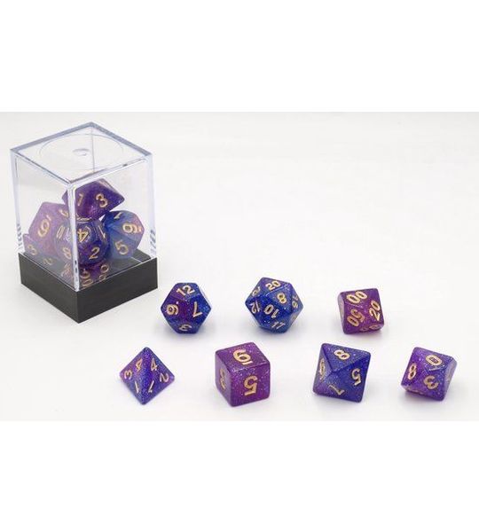 HOT Games Dobbelstenen Stardust Single Paars 7set