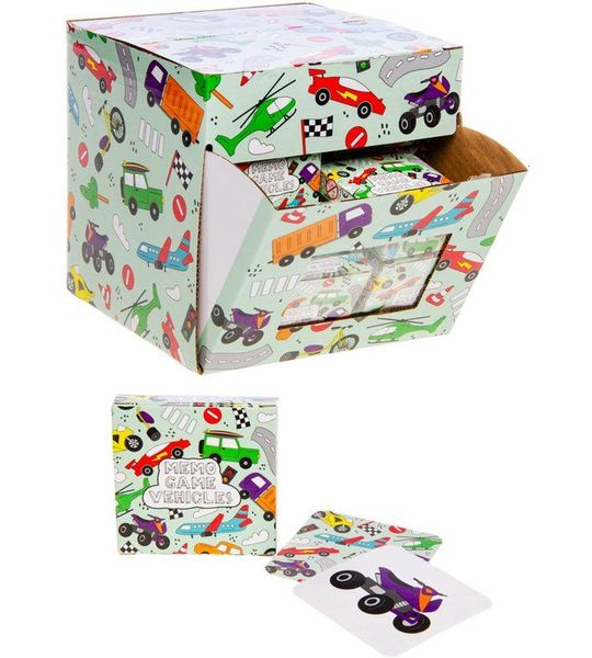 Duckiez Mini Memo Spel 28 Kaartjes, Voertuigen - 60 stuks