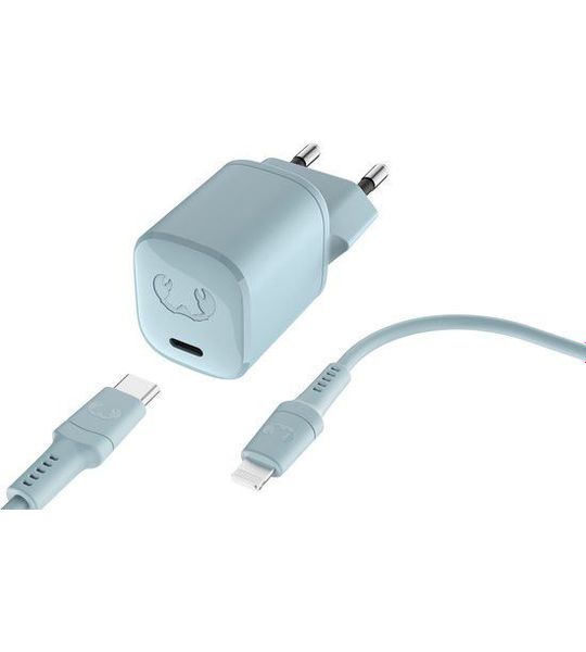 Fresh 'n Rebel Mini Charger Usb-c 20w + Lightning-kabel - Lichtblauw