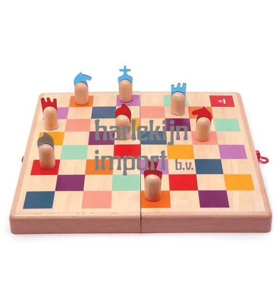 Svoora schaakspel damspel backgammon set houten speelgoed 6-99 jaar