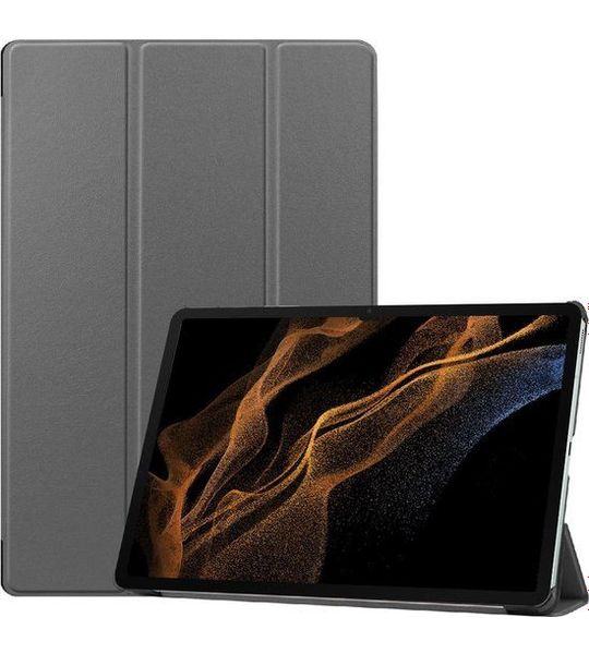 Just in Case Tri-Fold Samsung Galaxy Tab S8 Ultra Book Case Grijs