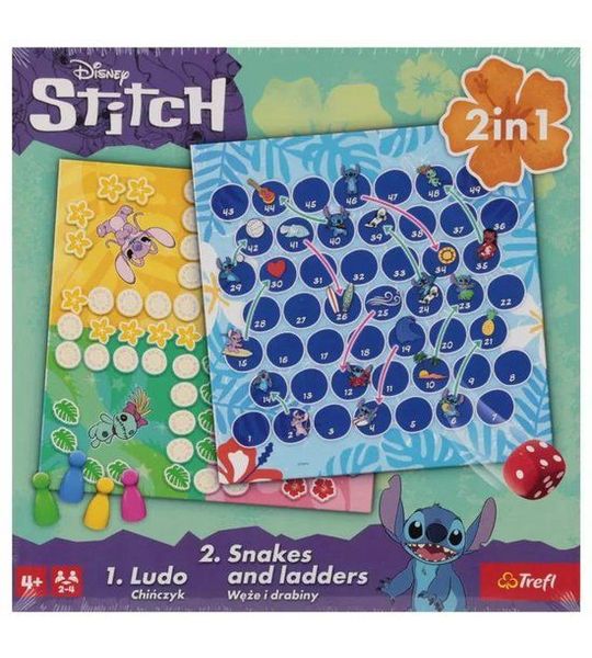 Gra klasyczna Lilo & Stitch, 2w1 Chińczyk / Węże i drabiny