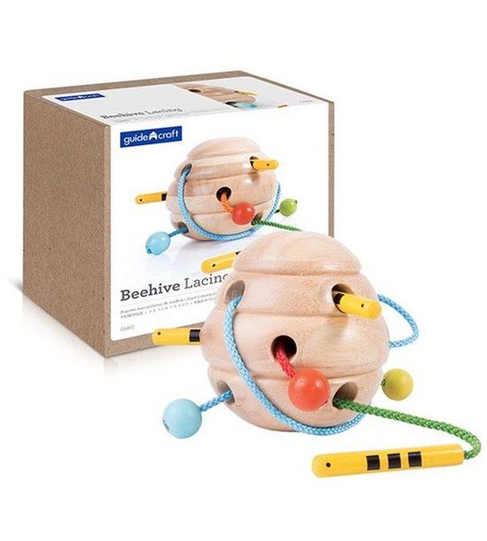 Guidecraft bijenkorf educatief spel veter rijgen multicolor karton.