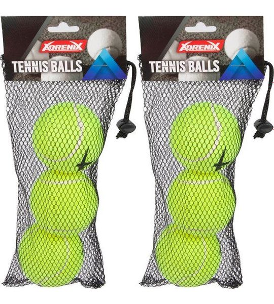 ADRENIX Tennisballen - 6x - hersluitbaar net - geel/groen - speelgoed