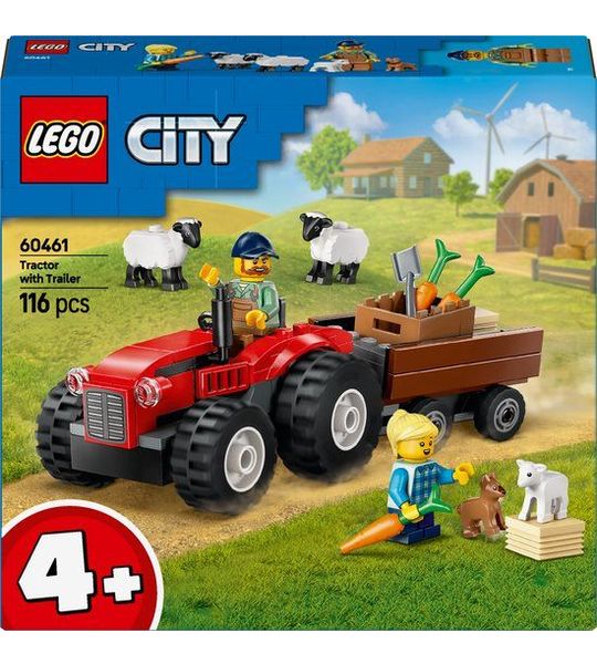 LEGO City Rode tractor met aanhanger en schapen - 60461
