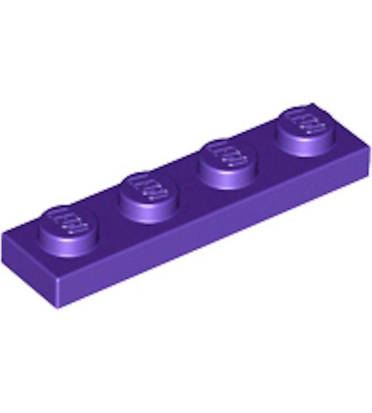LEGO 3710 Plate 1x4 Donker Paars (100 stuks)