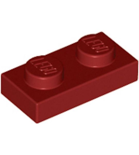 LEGO 3023 Plate 1x2 Donker Rood (100 stuks)